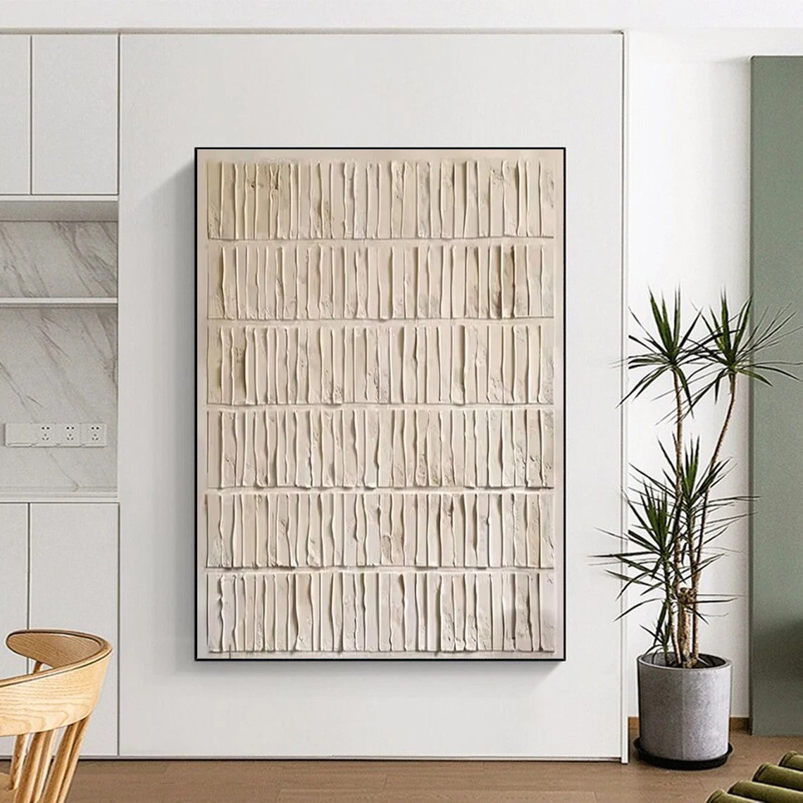 Minimalist Canvas Art Beige Textured Abstract Art PT819