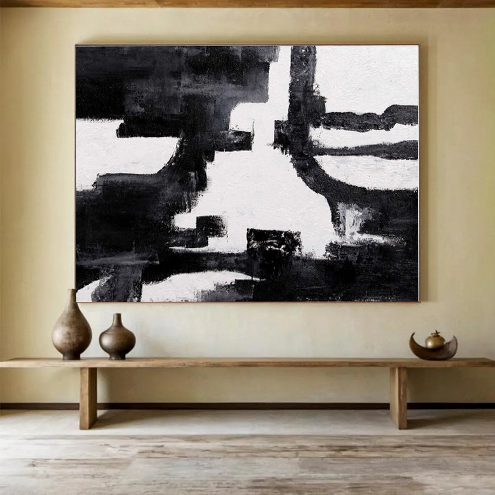 Cool Abstract Paintings Monochrome Architectural Abstract On Canvas HPS015