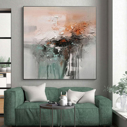 Hand-Painted Textured Neutral Tones Abstract Art PT613