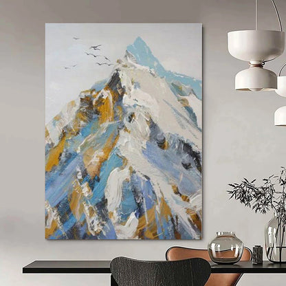 Hand Painting Colorful Mountain with Birds Acrylic Modern Art Painting DPS417