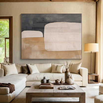 Oversized Abstract Wall Art Beige, Gray, and Brown Abstract Art PT669