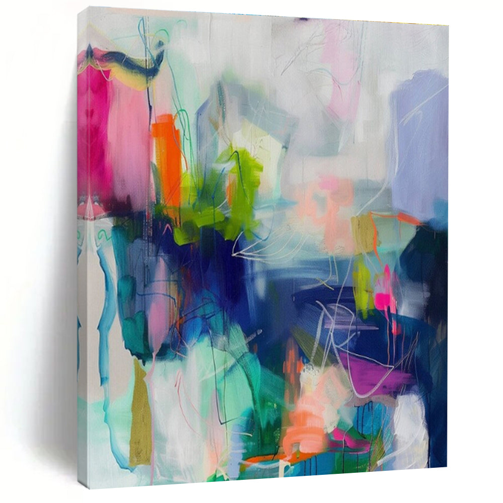 Oversized Abstract Wall Art Colorful Geometric Abstract Art PT715