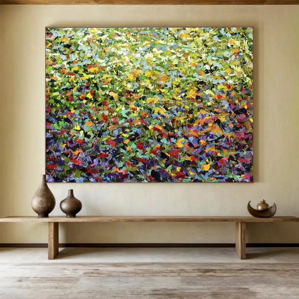 Huge Size Multicolor Abstract Impressionist Floral Art HPS413