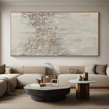 Hand Painted Art Beige Textured Abstract Art PT371
