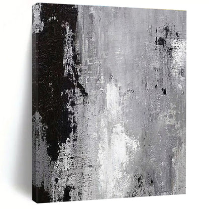 Cool Abstract Paintings Black, Gray, and White Textured Abstract Art PT705