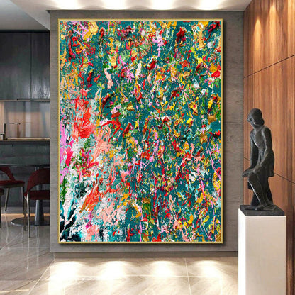 Oversized Abstract Wall Art Colorful Floral Abstract Art PT723