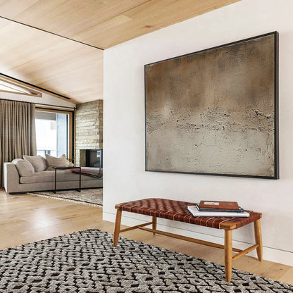 Acrylic Modern Art Paintings Beige & Gray Textured Abstract Art HPS227