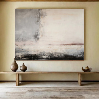 Minimalist Canvas Art Neutral Tones Textured Abstract On Canvas HPS023