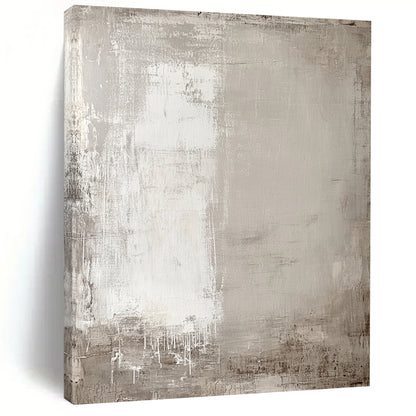 Big Abstract Painting On Canvas With Gray, White Textured Minimalist Design On Canvas PT183