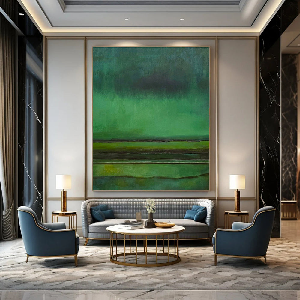 Cool Abstract Paintings Green Textured Abstract Landscape Art DPS463