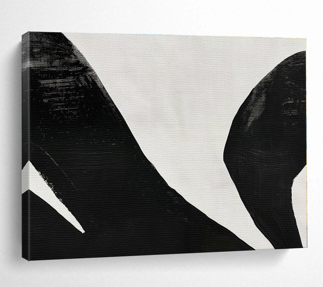Cool Abstract Paintings Black & White Geometric Shapes Abstract On Canvas HPS048