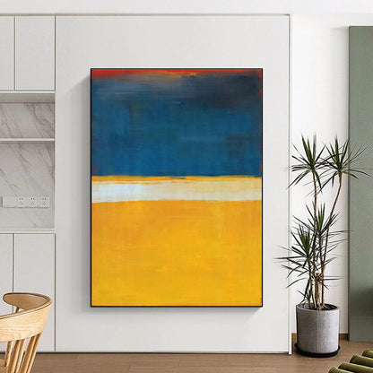 Large Size Blue, Yellow, White & Red Abstract Color Block, Large Contemporary Wall Art DPS497