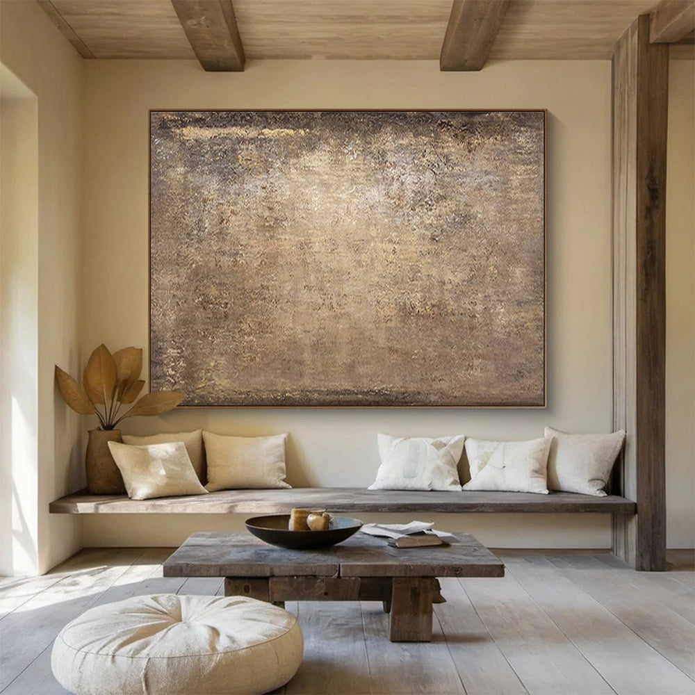 Paintings For House Brown Textured Minimalist Abstract Art HPS340