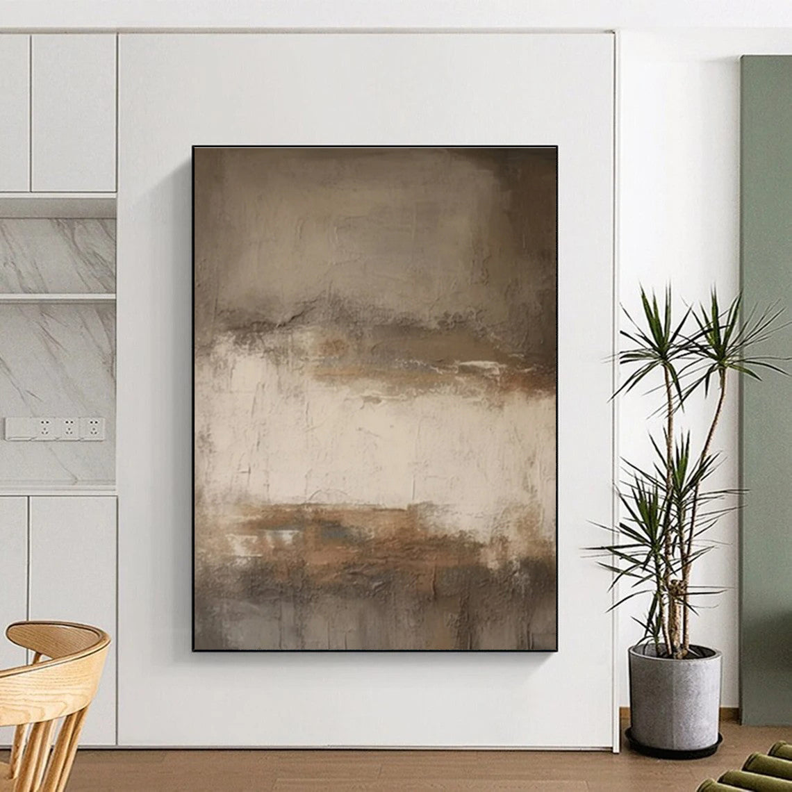 Large Size - Earthy Tones Textured Abstract Art PT565