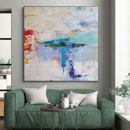 Oversized Abstract Wall Art Multicolor Textured Abstract Art PT360