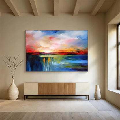 Buy Abstract Art Online Multicolor Abstract Sunset Landscape Art HPS369