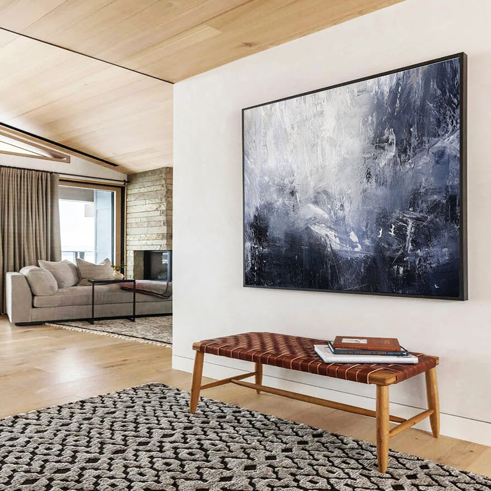 Cool Abstract Paintings Gray and White Textured Abstract Art HPS388