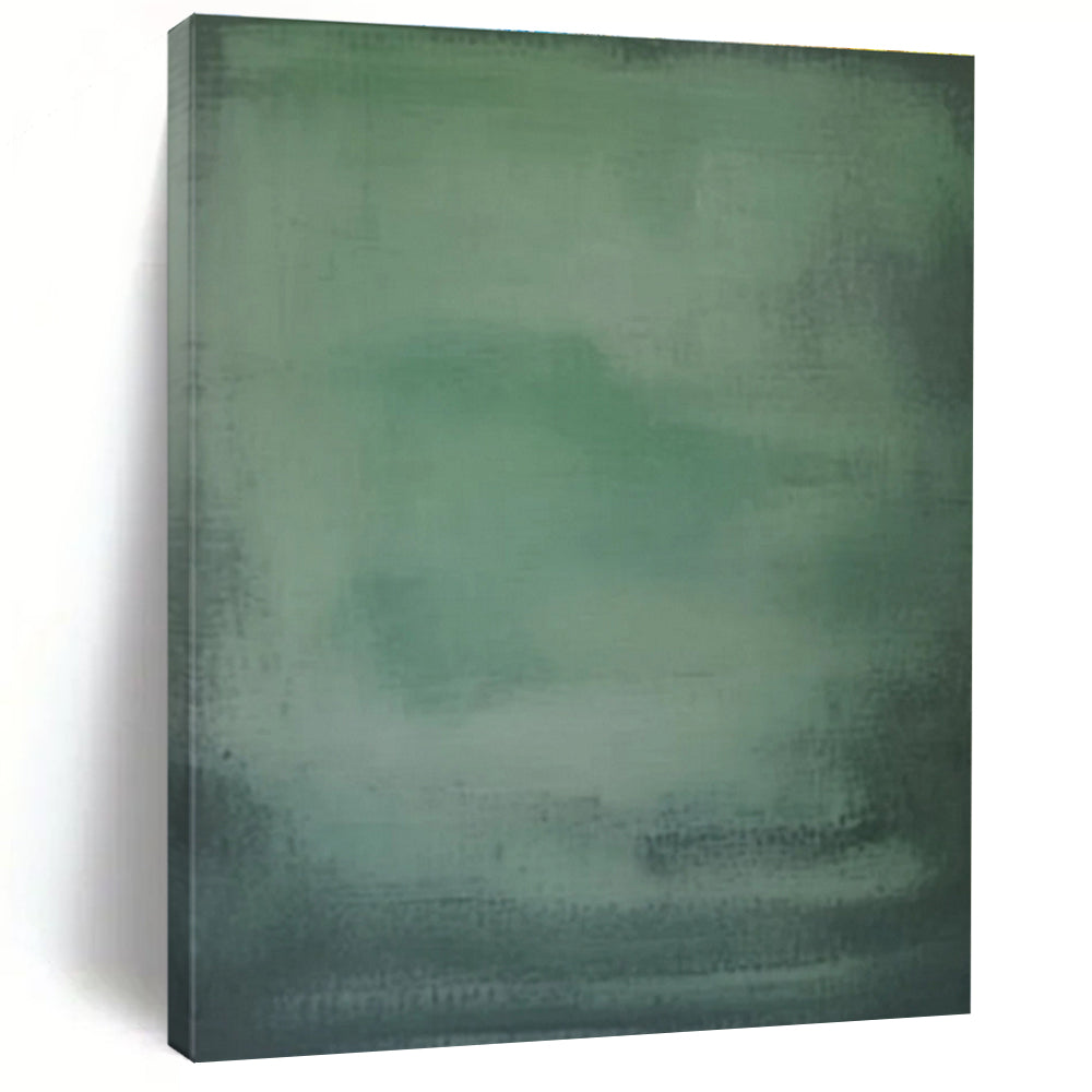 Hand-Painted Green Abstract Misty Landscape Acrylic Art PT501