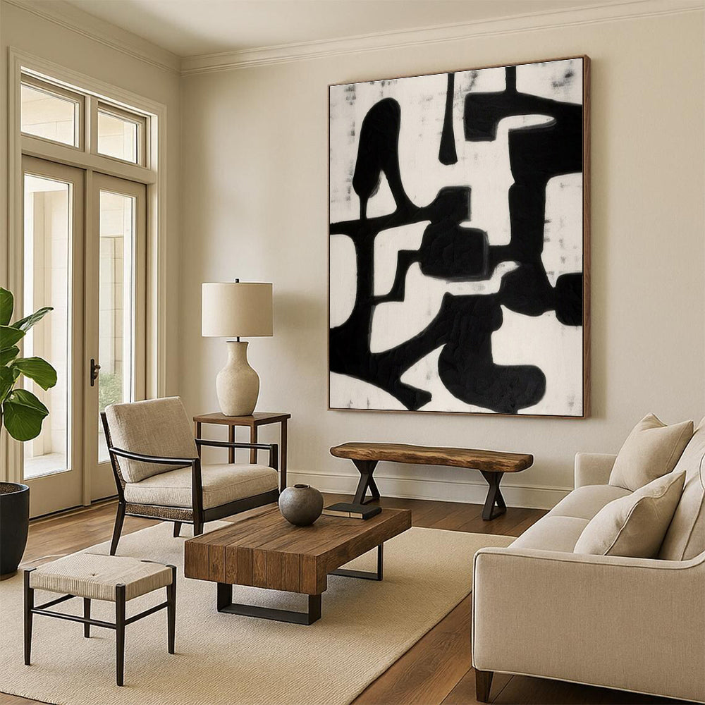 Unique Abstract Art Black and White Geometric Abstract Art PT665