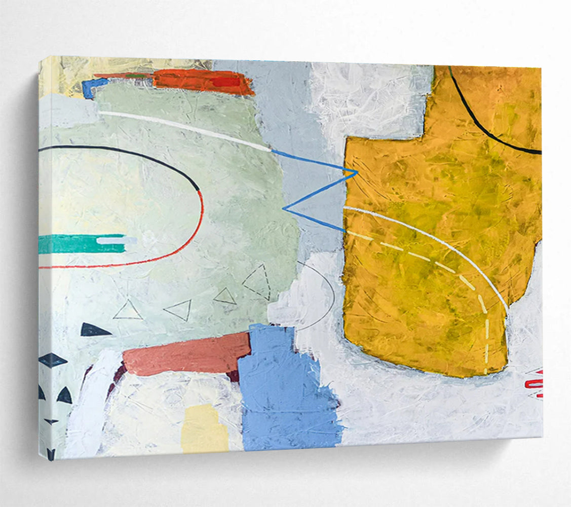 Large Painting In Living Room Multicolor Geometric Abstract Art HPS415