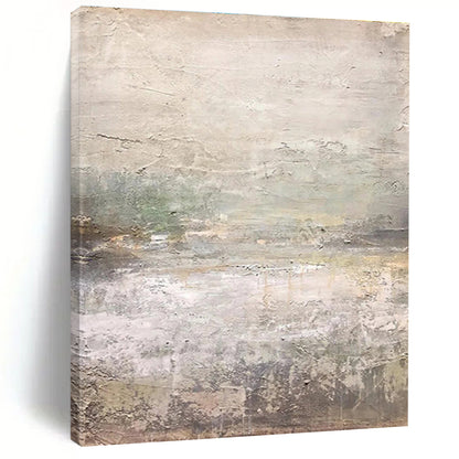 Hand Painted Art Beige, Gray, and Green Textured Abstract Piece, Modern Art Acrylic PT315