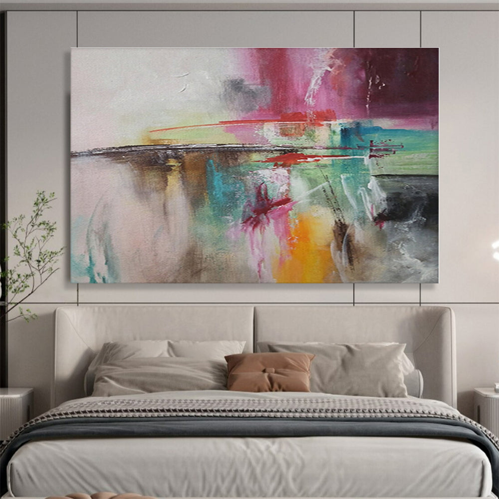 Oversized Abstract Wall Art Colorful Modern Art Acrylic On Canvas HPS005