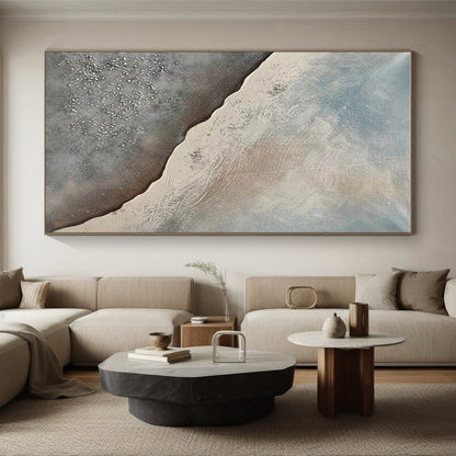 Oversized Abstract Wall Art Gray Beige Textured Abstract Art PT408