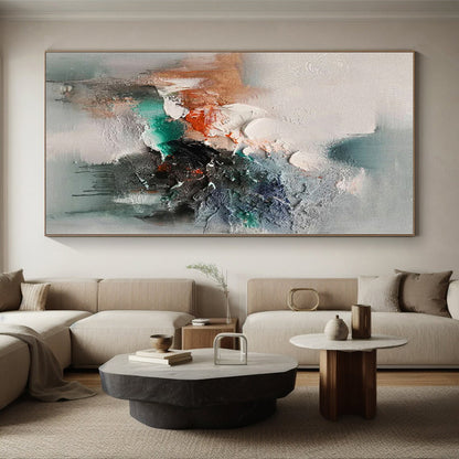 Acrylic Modern Art Paintings Multicolor Textured Abstract Painting On Canvas PT097