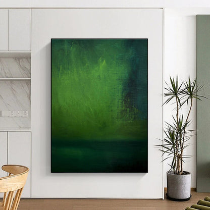 Hand Painting Green Abstract Ethereal Scene, Paintings For House PT529