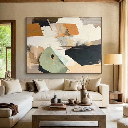 Large Contemporary Wall Art - Multicolor Geometric Blocks Abstract Art PT580