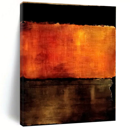 Handmade Art Orange & Brown Textured Abstract Painting On Canvas PT104