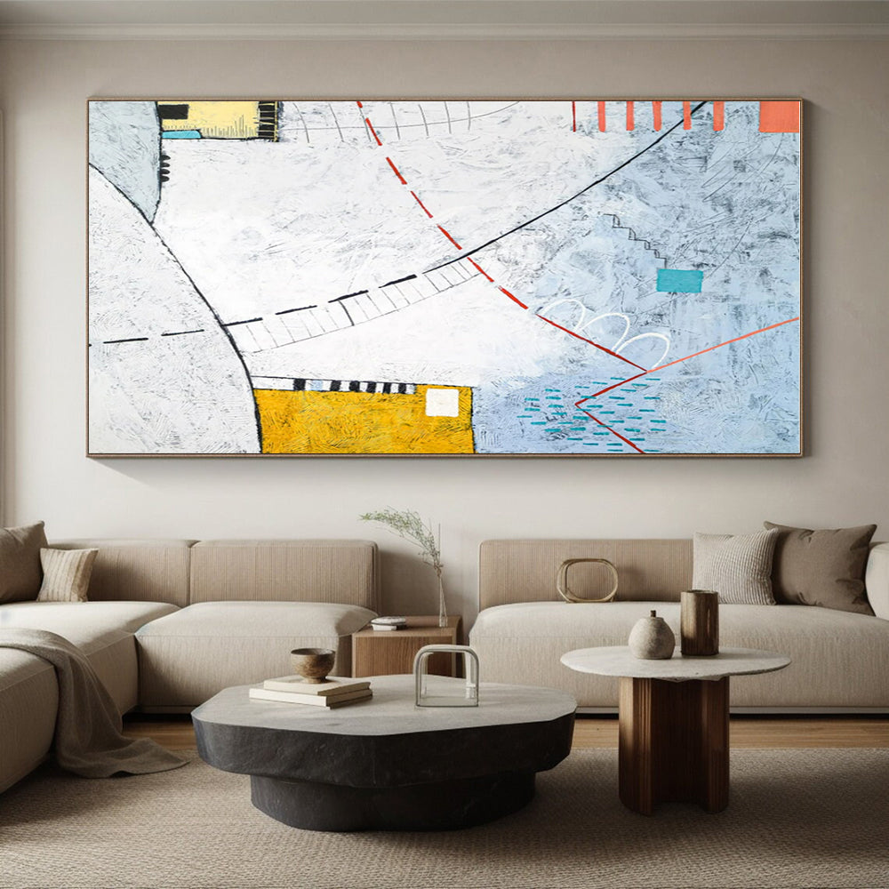 Hand Painting Multicolor Geometric Abstract Art PT821