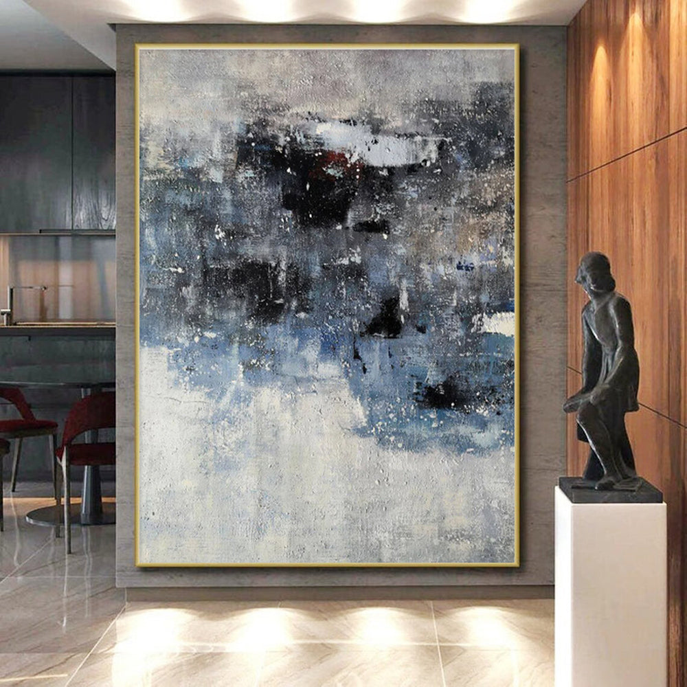 Acrylic Modern Art Paintings Blue Gray White Abstract Art PT419