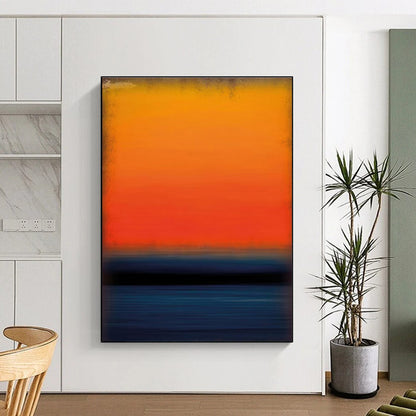 Buy Abstract Art Online Orange & Blue Gradient Sunset Abstract, Modern Art Acrylic DPS494