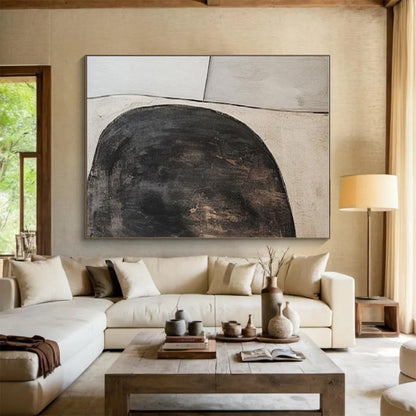 Unique Abstract Art Black and White Circular Abstract Art PT673