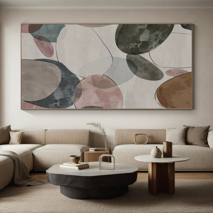 Acrylic Modern Art Paintings Multicolor Pebble Abstract Painting On Canvas PT026