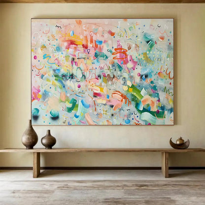Huge Size Multicolor Playful Abstract Expressionist Art HPS333