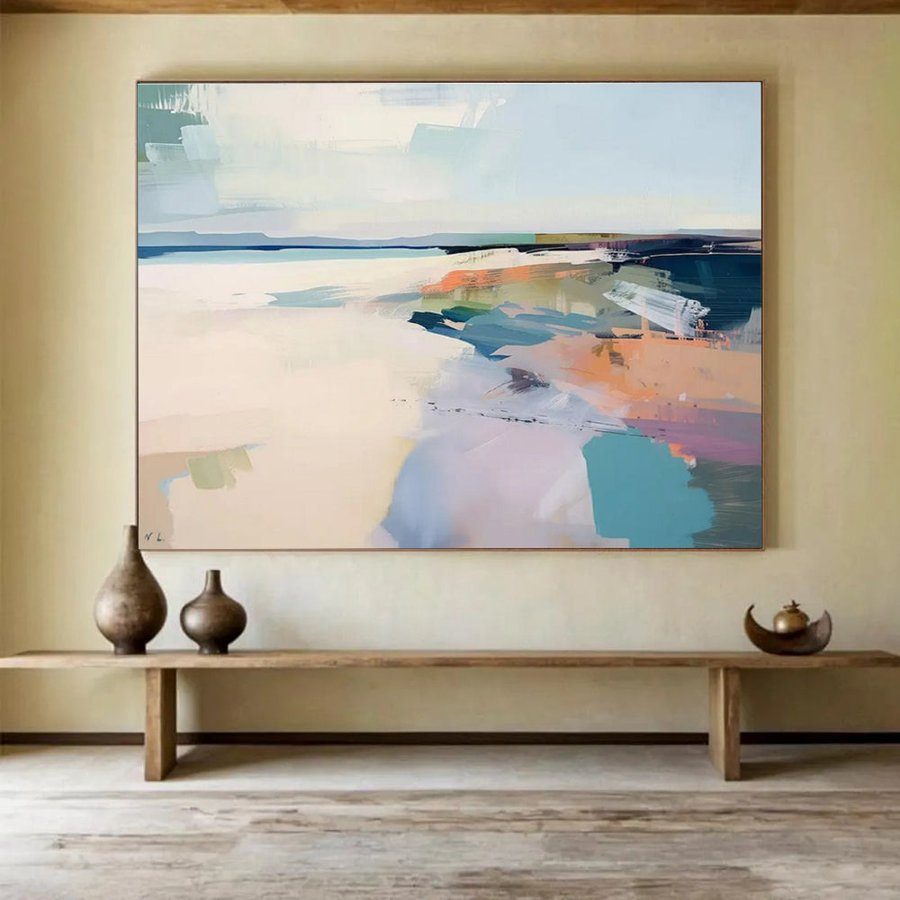 Buy Abstract Art Online Multicolor Abstract Coastal Scene Art HPS349
