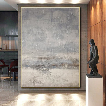 Large Size Gray Textured Abstract Art with Subtle Depth, Modern Art Acrylic PT312