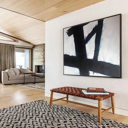 Cool Abstract Paintings Black & White Bold Shapes Abstract On Canvas HPS060