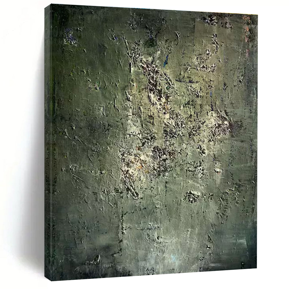 Hand Painting Green Textured Abstract Landscape, Paintings For House PT534