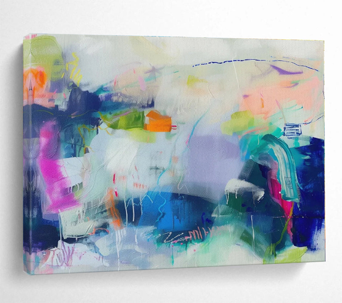 Hand-Painted Multicolor Dynamic Abstract Painting On Canvas HPS110