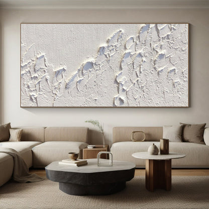 Unique Abstract Art White Textured Abstract Art PT744
