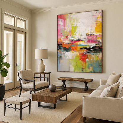 Oversized Abstract Wall Art Multicolor Abstract Expressionist Art DPS482