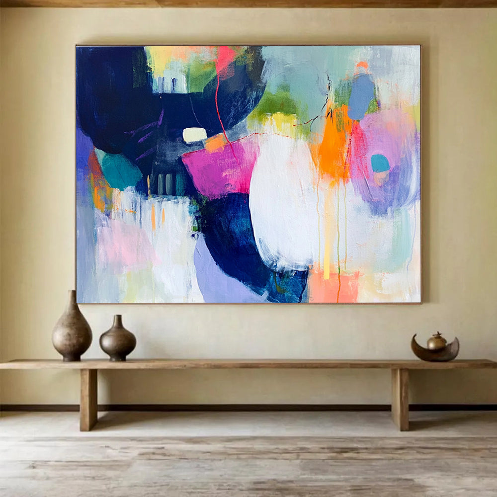 Large Painting In Living Room Multicolor Abstract Emotional Expression Art HPS315