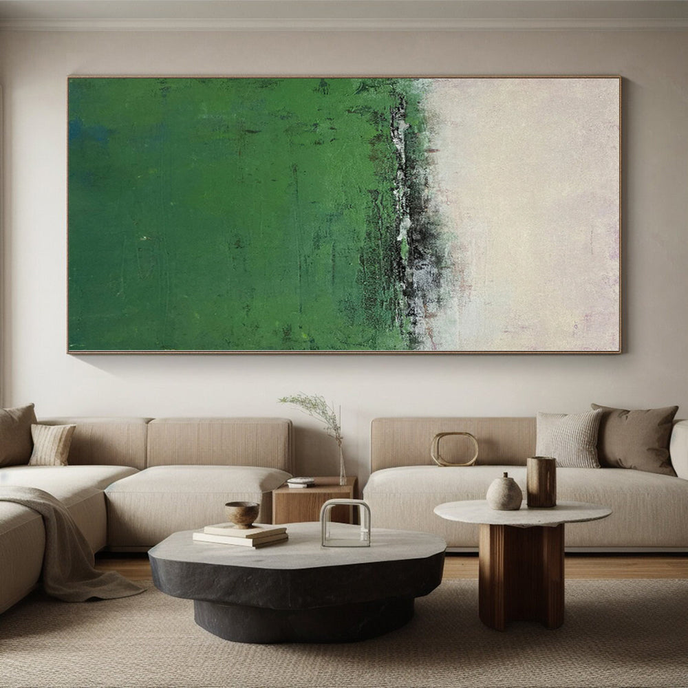 Acrylic Modern Art Paintings Green Textured Landscape Abstract Painting On Canvas PT046