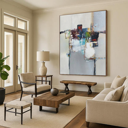 Modern Art Acrylic Multicolor Geometric Abstract Art for House PT510