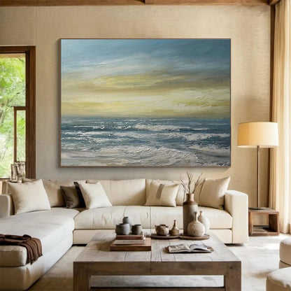 Large Size Blue & Yellow Abstract Sea & Sky Art HPS188
