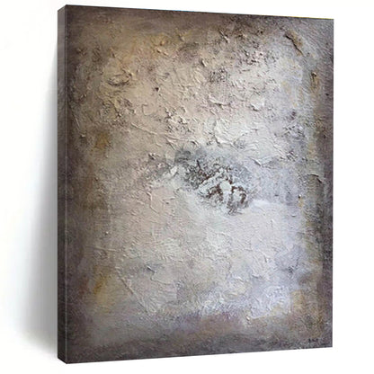 Handmade Art in Beige, Grey, and Brown Textural Abstract Art PT252
