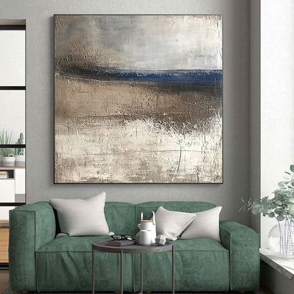Large Painting In Living Room Green, Blue & White Textured Abstract Painting On Canvas PT120